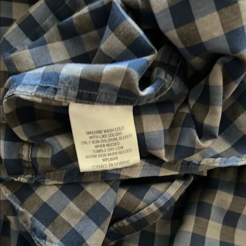 Checkered Blue and Grey Button-Up Shirt - Picture 10 of 15